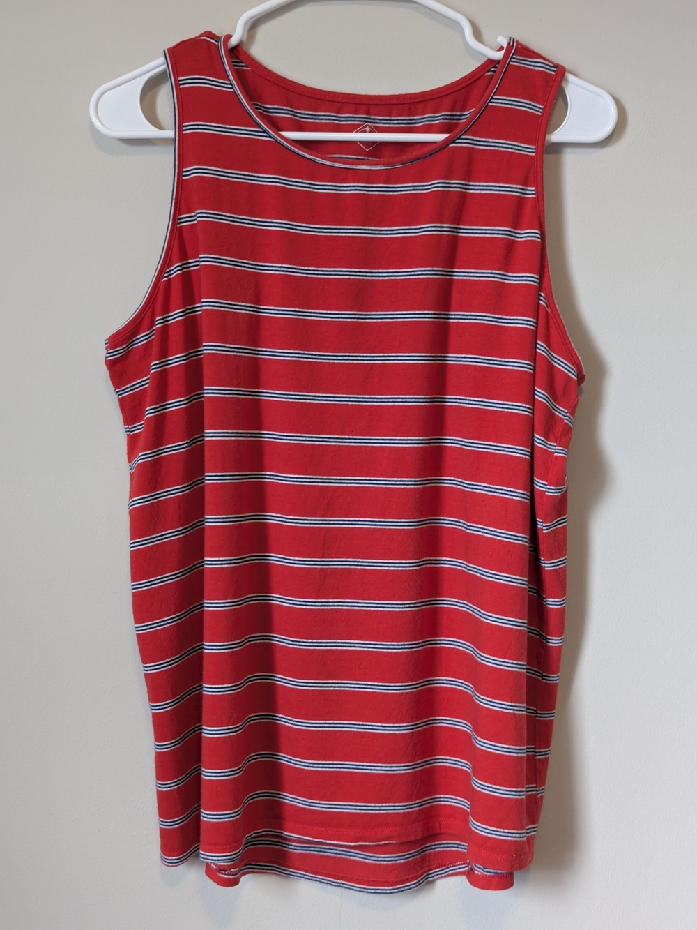 Women's Red Striped Sleeveless Tank Top